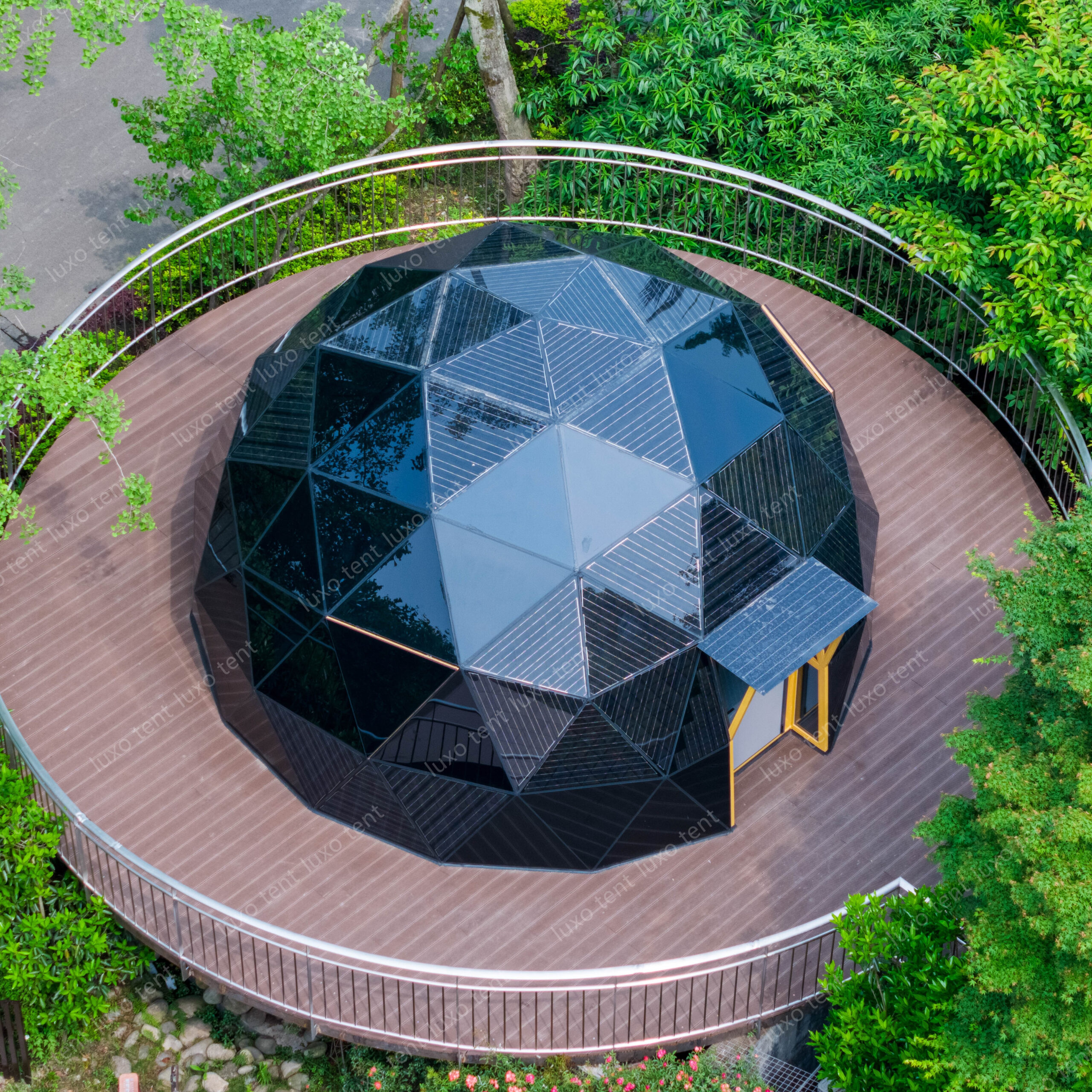 Solar Power Glass Geodesic Dome Tent