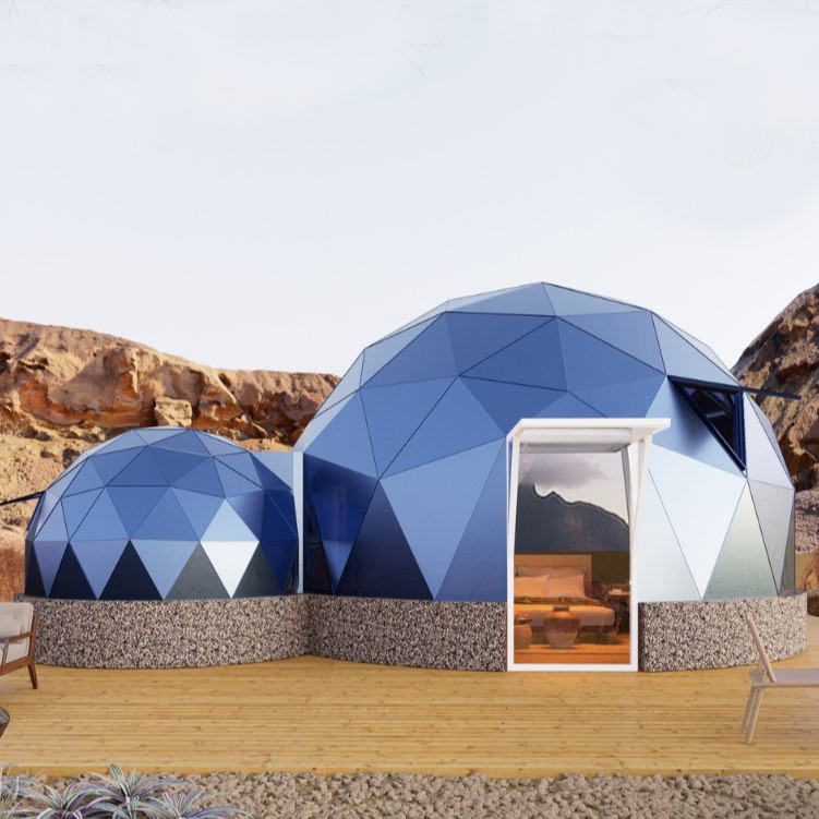 Connected Glass Dome Tent