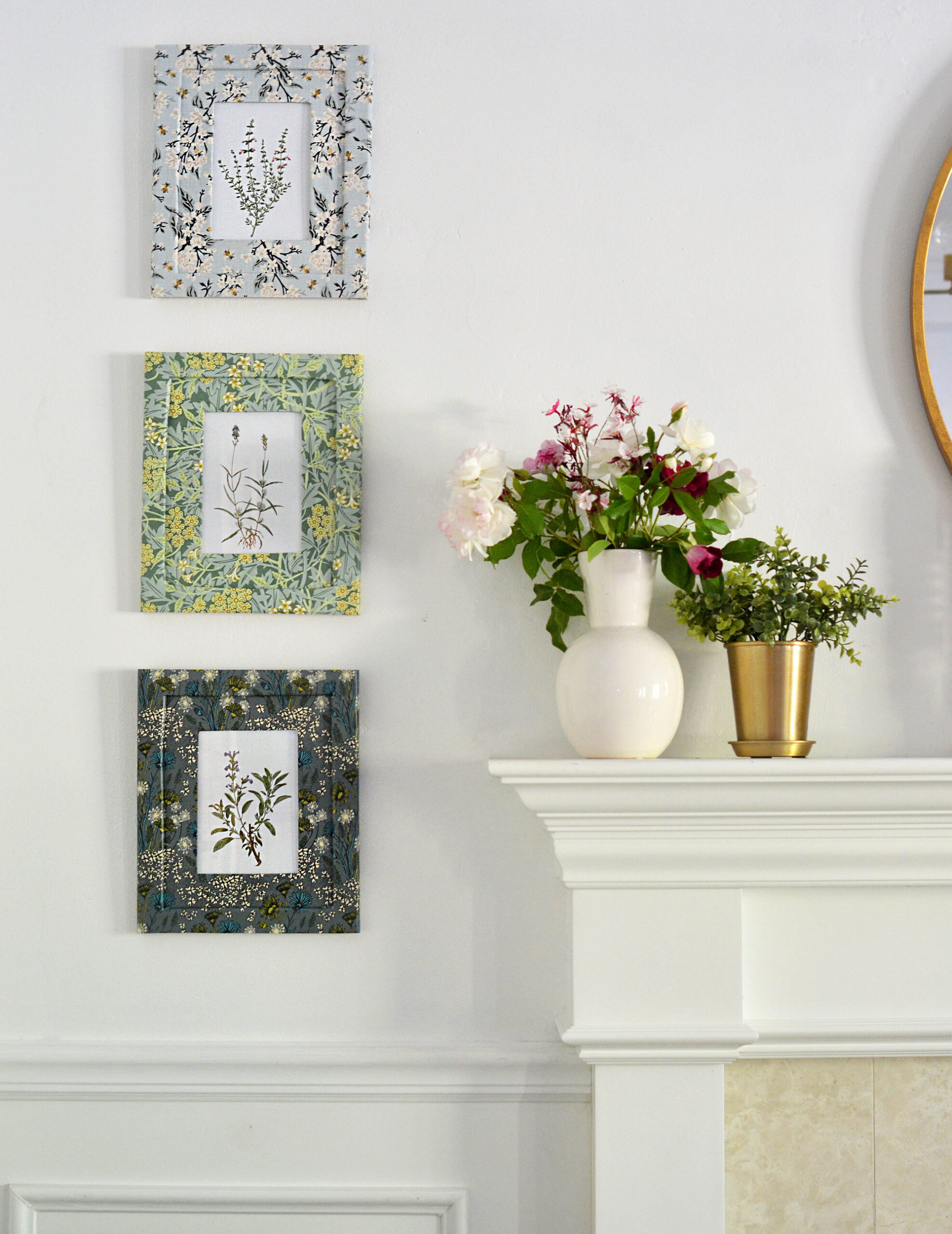 DIY Botanical Wallpaper Picture Frames