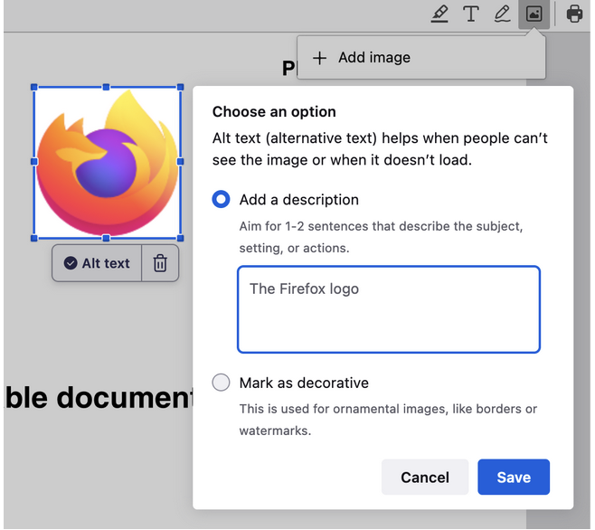 Experimenting with local alt text generation in Firefox Nightly – Mozilla Hacks – the Web developer blog