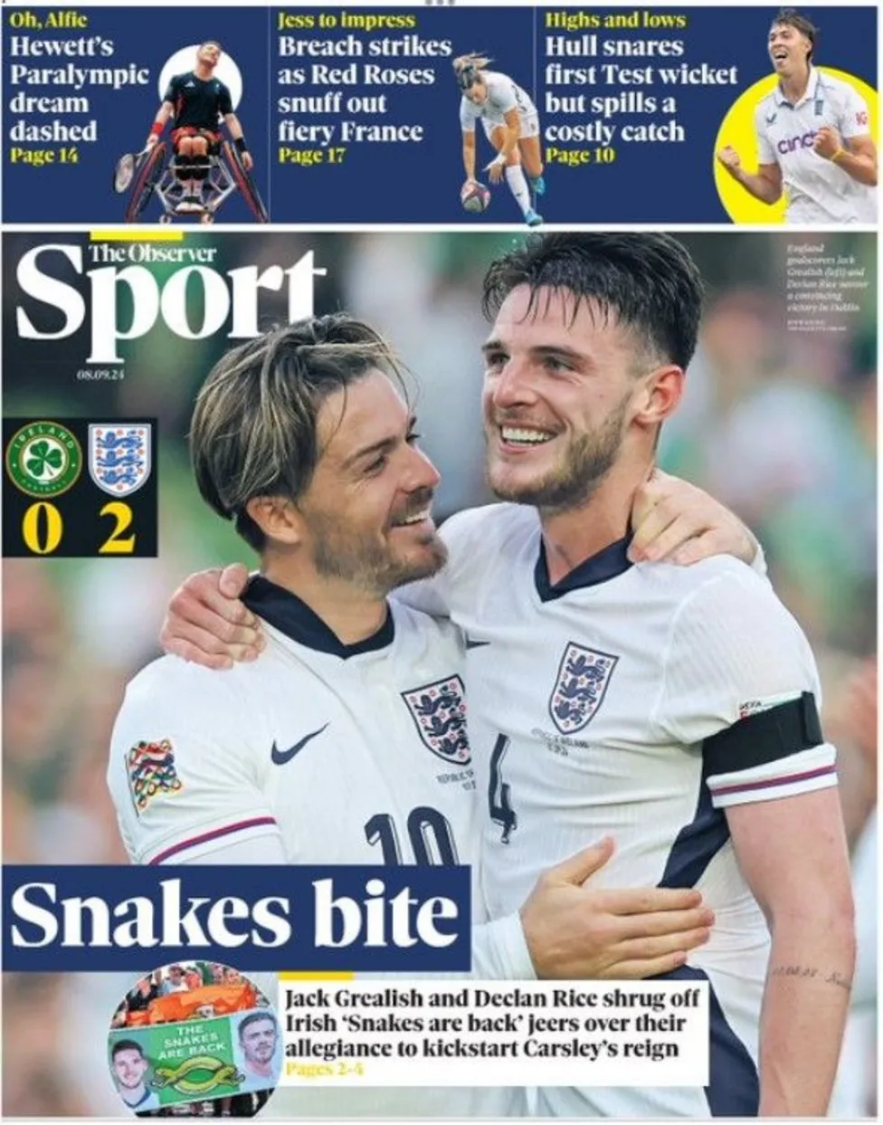 Newspaper Headline: Snakes bite – Learn English Through Football