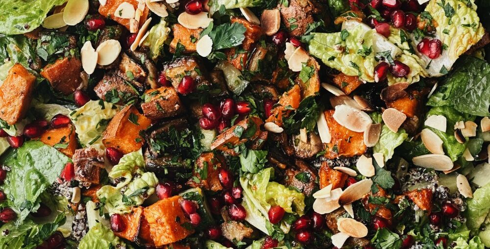 Sweet Potato, Aubergine & Tahini Salad