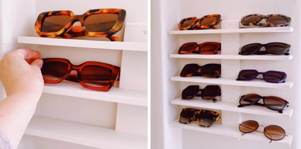 sunglasses rack DIY