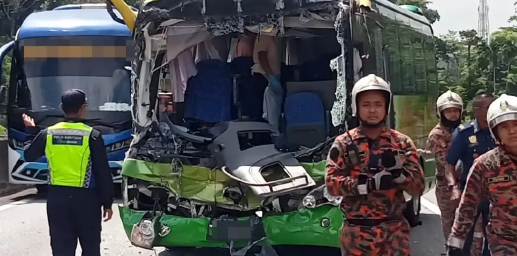 11 Japanese tourists among 13 injured after tour bus crashes into trailer lorry