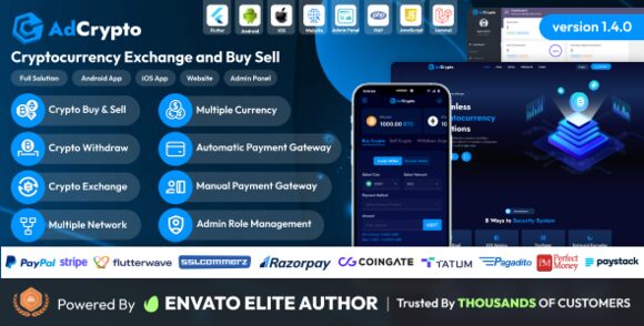 AdCrypto v1.4.0 – Cryptocurrency Exchange and Buy Sell Full Solution PHP Script