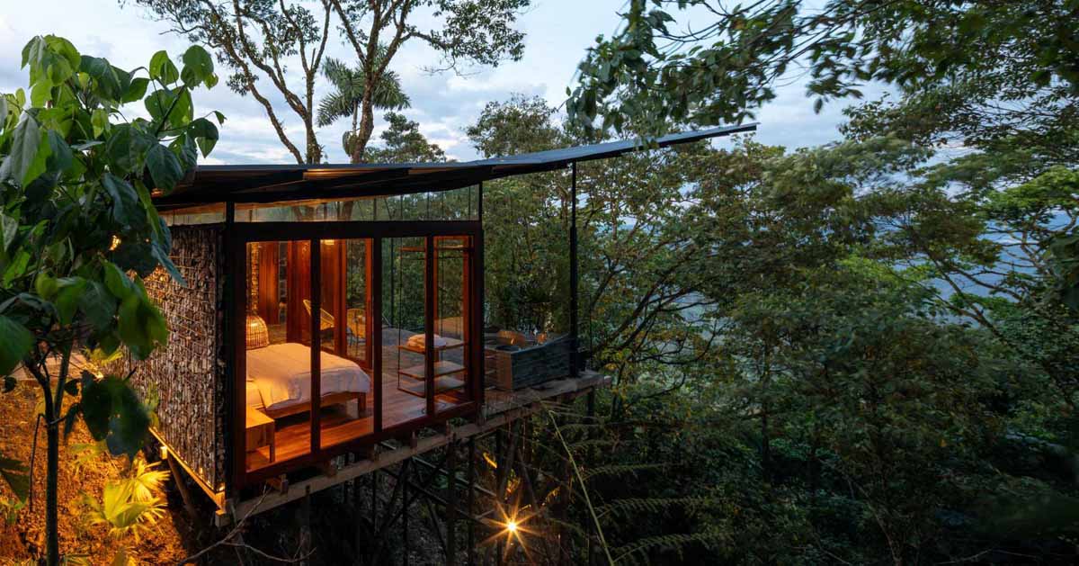 An Elevated Room Surrounded By Trees In The Jungle