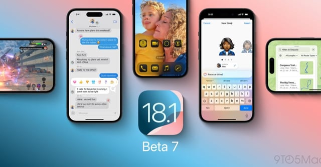 Apple releases iOS 18.1 beta 7 as public launch nears; more