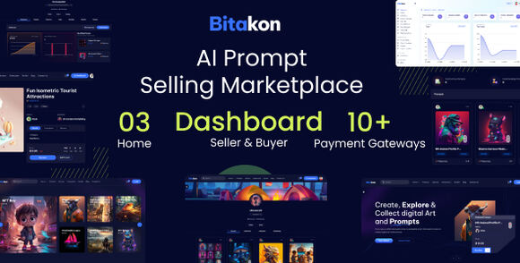 Bitakon v1.0.9 Nulled – AI Prompt Buy Selling Marketplace (Multi Seller) Script