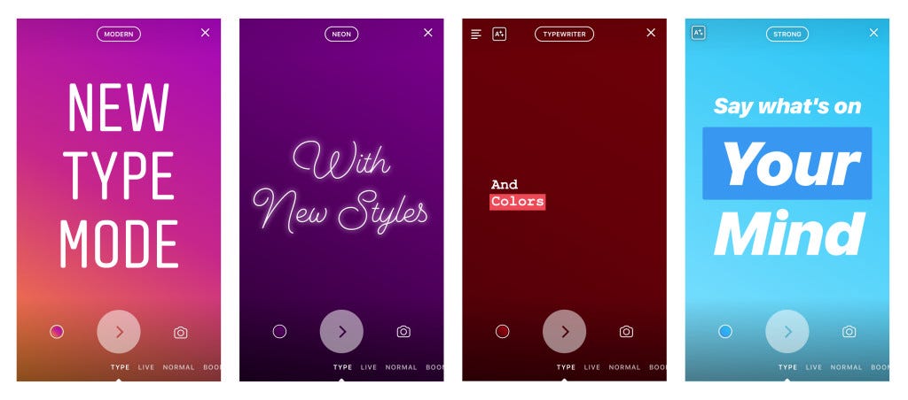 Building Type Mode for Stories on iOS and Android