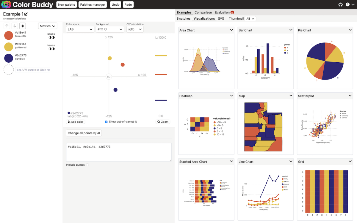 Color Buddy, a tool for building color palettes for visualization