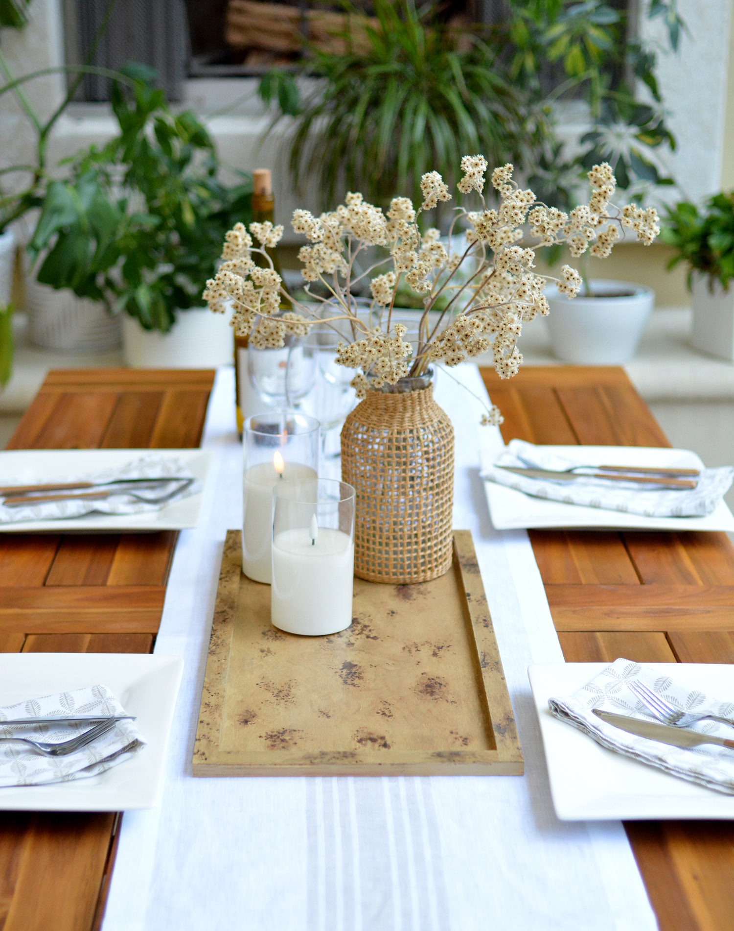 DIY Faux Burl Wood Tray + Outdoor Table