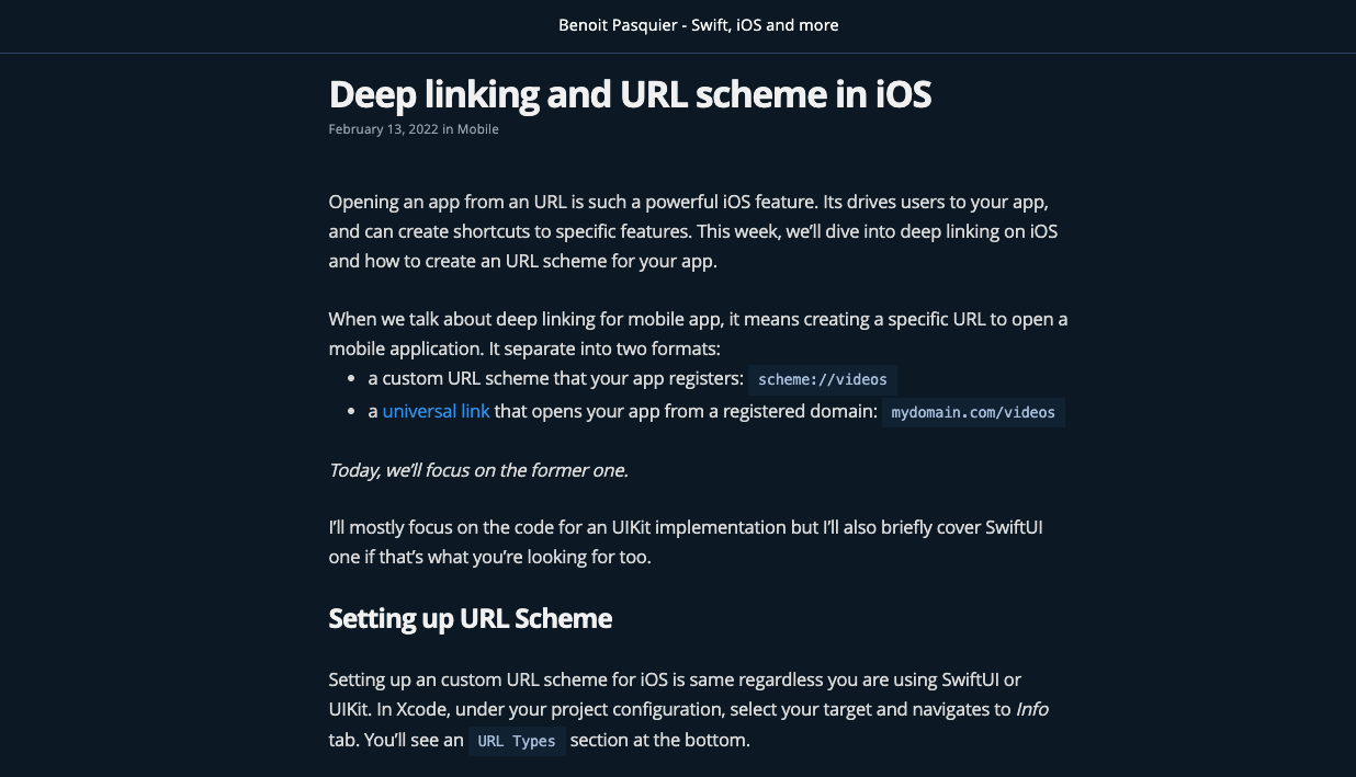 Deep linking and URL scheme in iOS