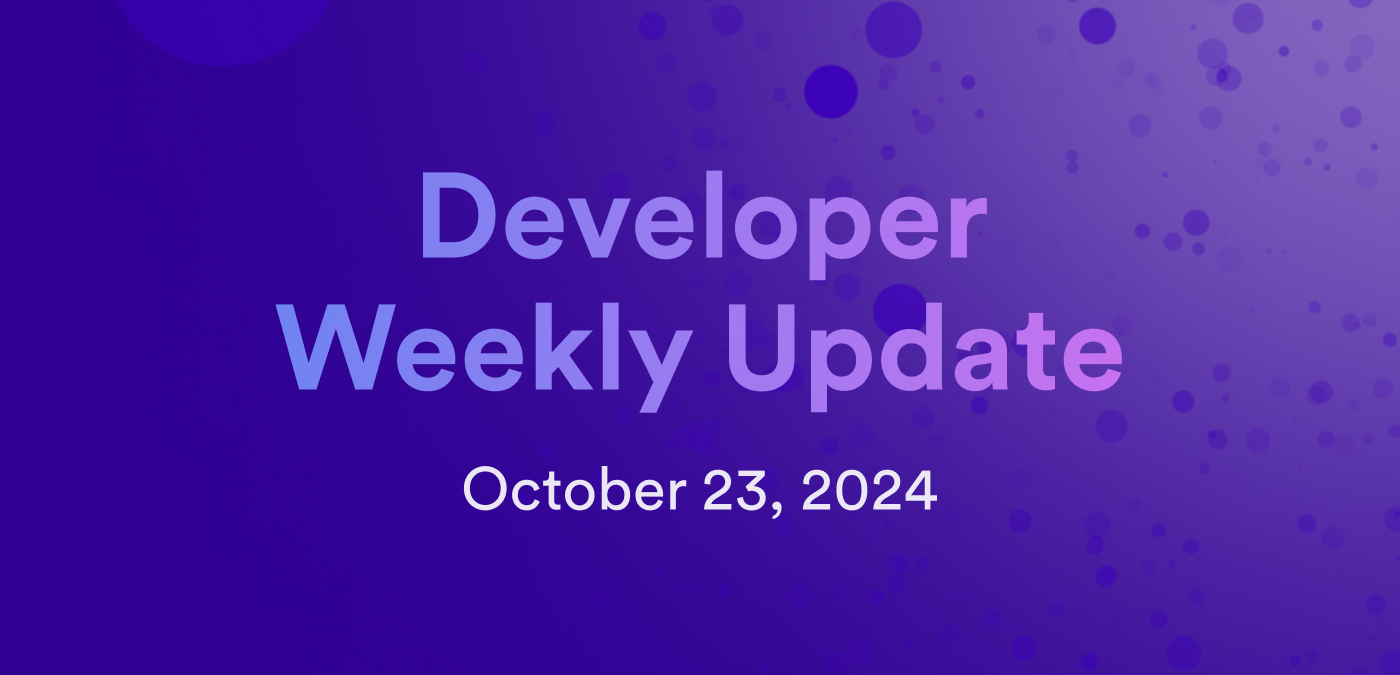 Developer weekly update October 23, 2024 | Internet Computer