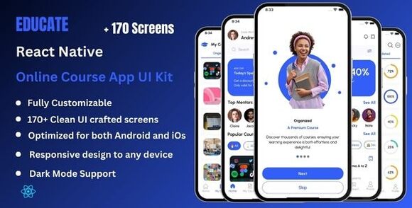 Educate Pro (8 Sep 2024) – Online Course & E-Learning React Native Expo Ui Kit Source