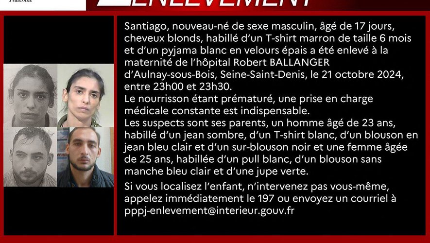 Enlèvement de Santiago : l’alerte enlèvement suspendue, le nourrisson toujours introuvable… Les derniers éléments de l’enquête