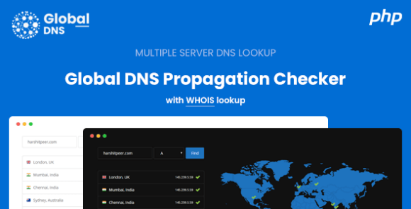 Global DNS v2.9.2 Nulled – DNS Propagation Checker – WHOIS Lookup – PHP Script