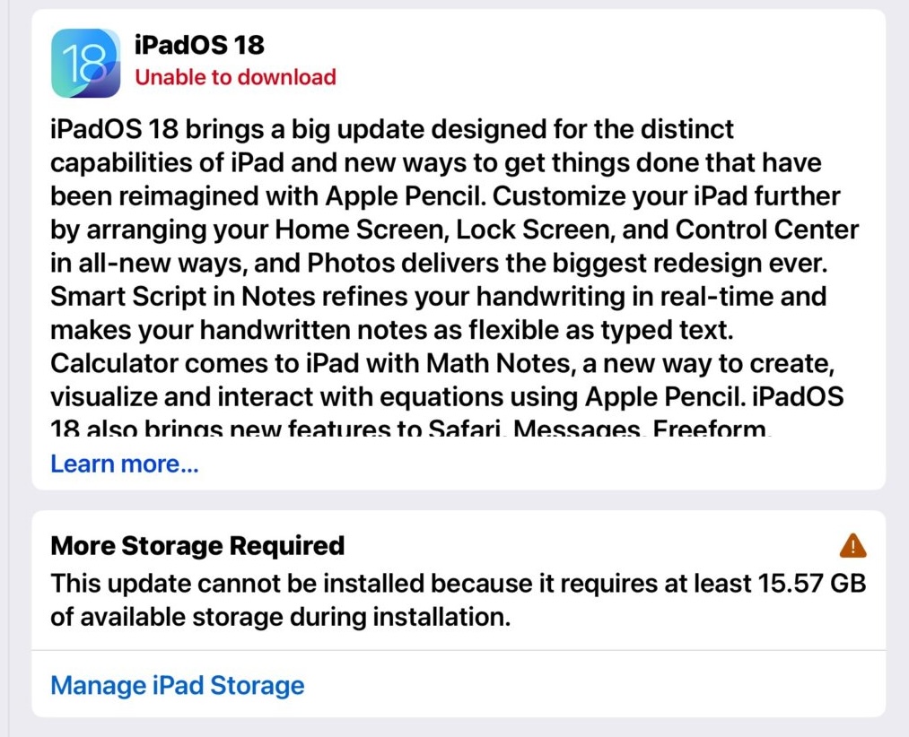 How Much Storage is Required to Install iOS 18 or iPadOS 18?