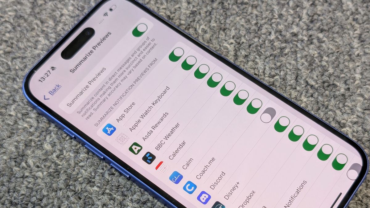 How to turn off Apple Intelligence Notification summaries