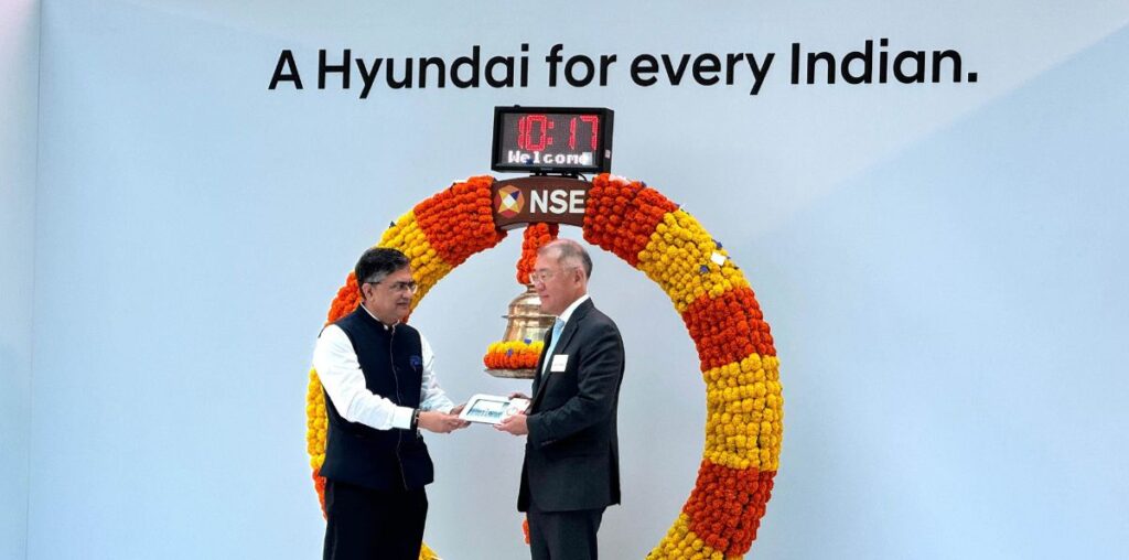 Hyundai India IPO listing, share prices, stock exchange, Hyundai stocks