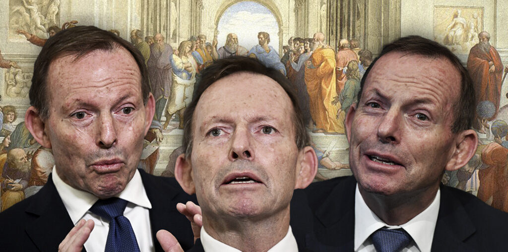 Islam, net zero and 'woke': Welcome to the Tony Abbott risk to Western civilisation scale