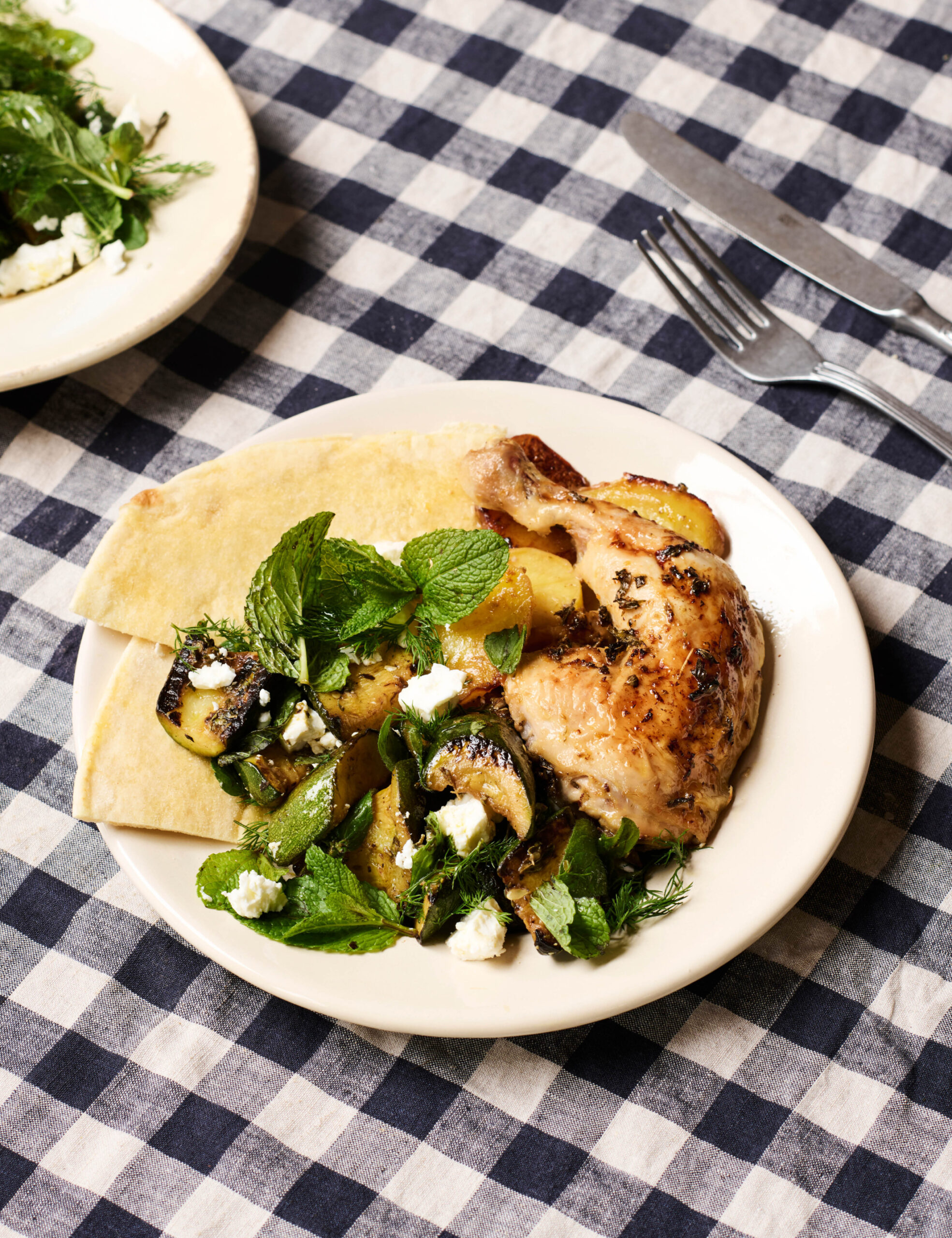 Julia Ostro’s Lemon Oregano Chicken + Grilled Zucchini Salad