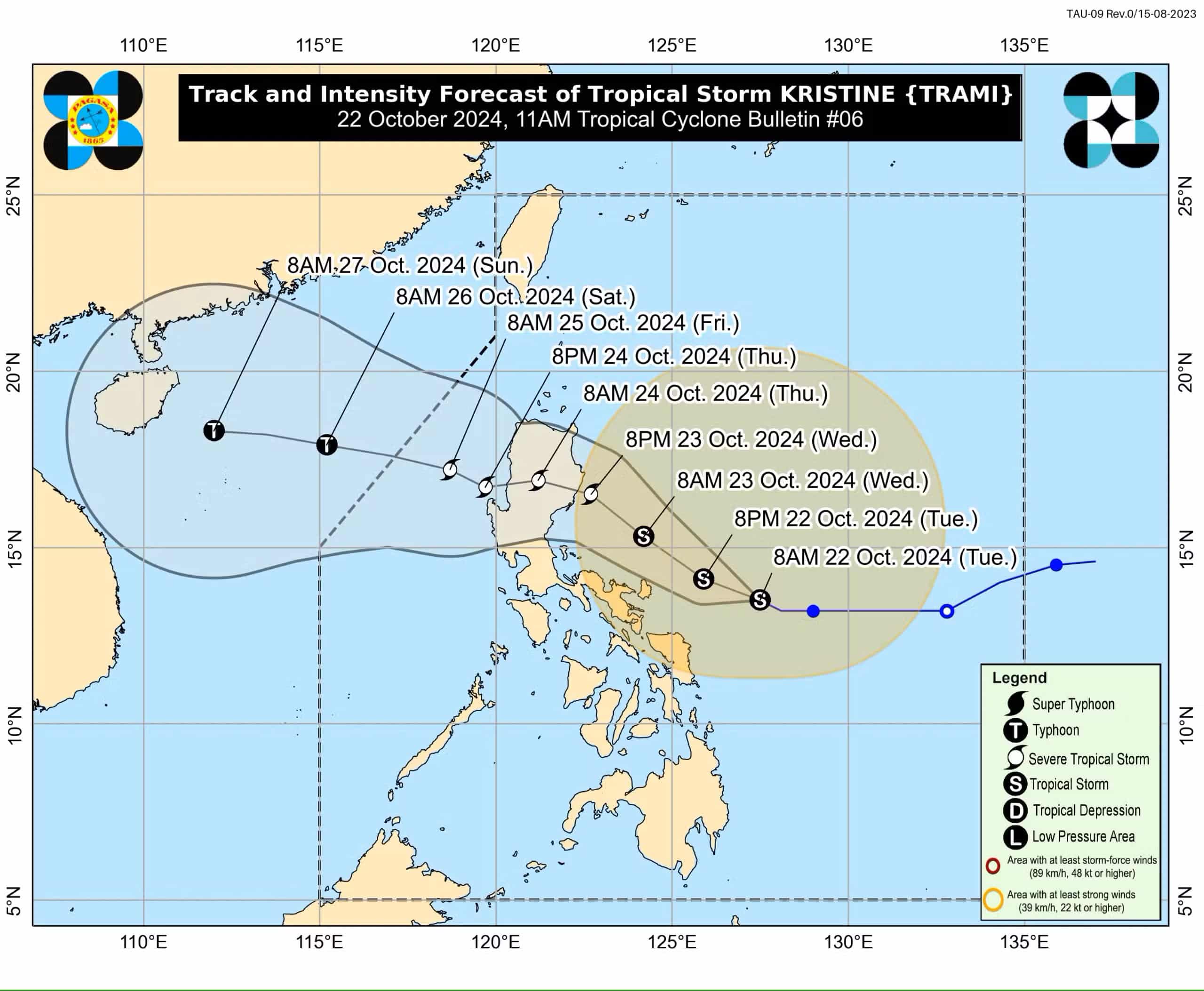 Kristine update: Signal No. 2 raised in 5 areas