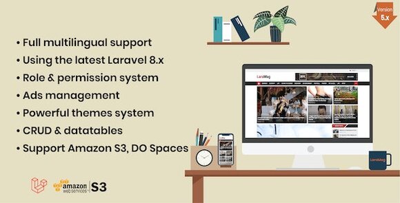 LaraMag v7.4.4 Nulled – Laravel News & Magazine Multilingual System Script
