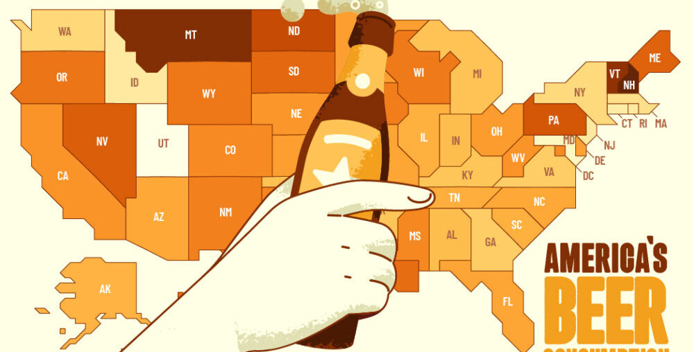 Mapped: America’s Beer Consumption By State