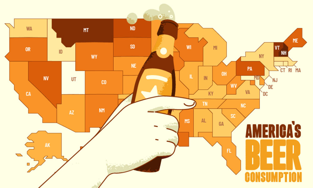 Mapped: America’s Beer Consumption By State