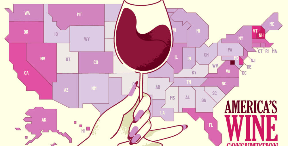 Mapped: America’s Wine Consumption By State