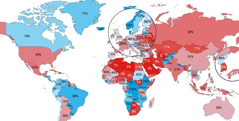 Mapped: Renewable Energy as a Percentage of Power Generation, by Country