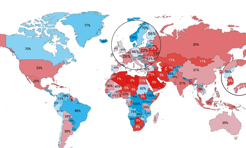 Mapped: Renewable Energy as a Percentage of Power Generation, by Country