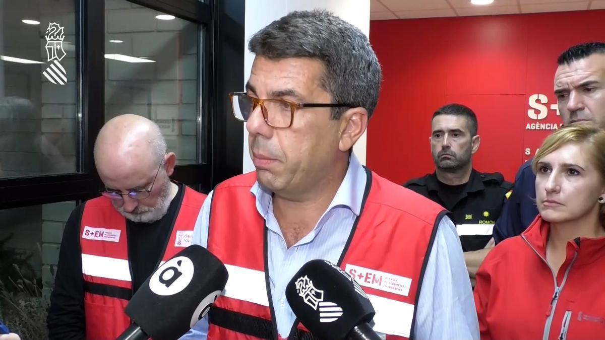 Mazón señala que es el Gobierno quien coordinó el envío de la alerta masiva