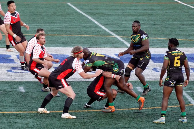 Members of the Canada Wolverines rugby league team play for the love of the game