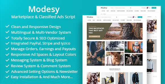 Modesy v2.5 Nulled – Marketplace & Classified Ads PHP Script