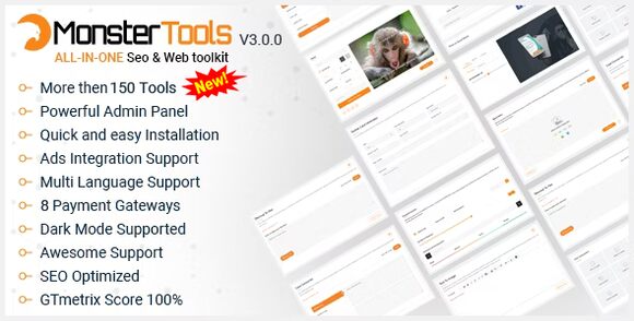 MonsterTools v3.1.0 Nulled – The All-in-One SEO & Web Toolkit, like a Swiss Army Knife PHP Script