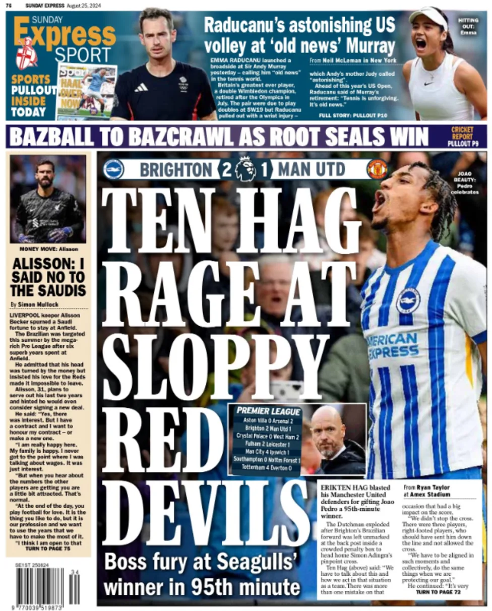 Newspaper Headline: Ten Hag Rage at Sloppy Red Devils – Learn English Through Football