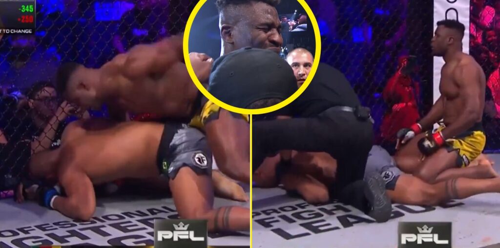 Ngannou flattens Ferreira with brutal first-round  KO and breaks down in tears