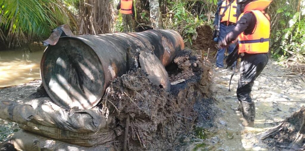 Nigerian Navy Destroys Illegal Oil Refinery In Bayelsa