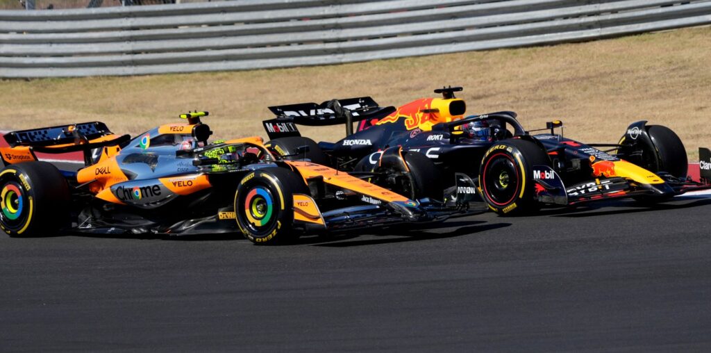 Norris loses third to Verstappen in late controversy as Leclerc wins US GP