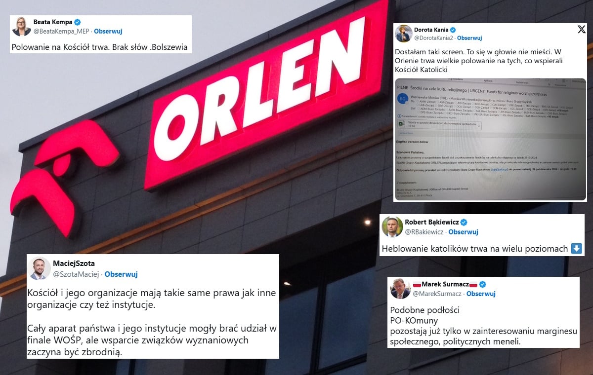 Orlen “opiłuje” katolików? Kania ujawnia szokującego maila