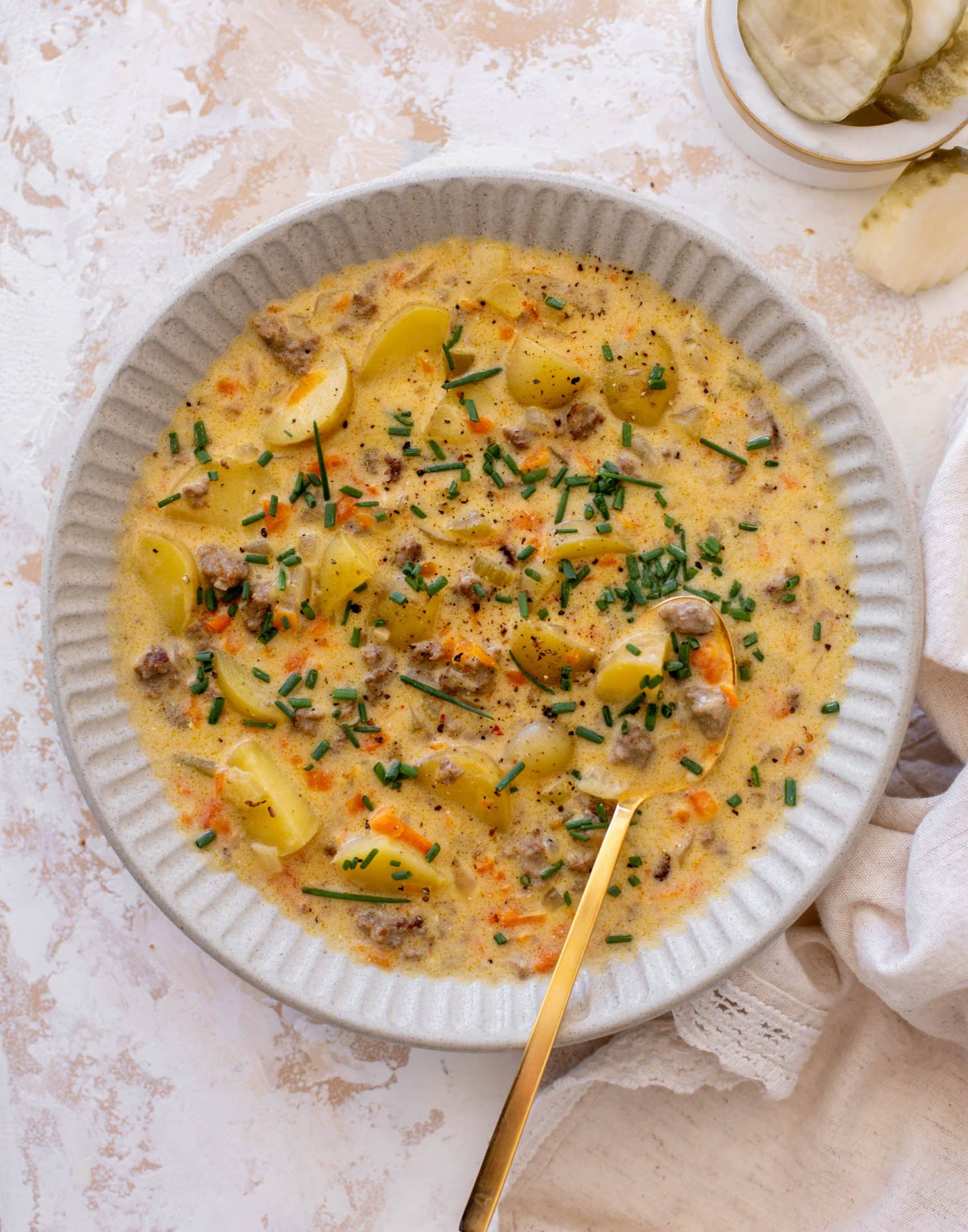 Our Favorite Cheeseburger Soup.