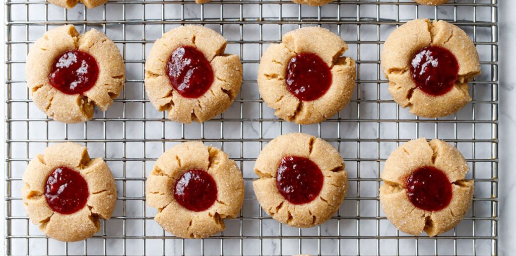 Peanut Butter & Jam Thumbprint Cookies | Love and Olive Oil