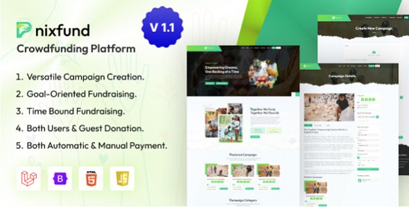 PnixFund v1.1 Nulled – Crowdfunding Platform PHP Script