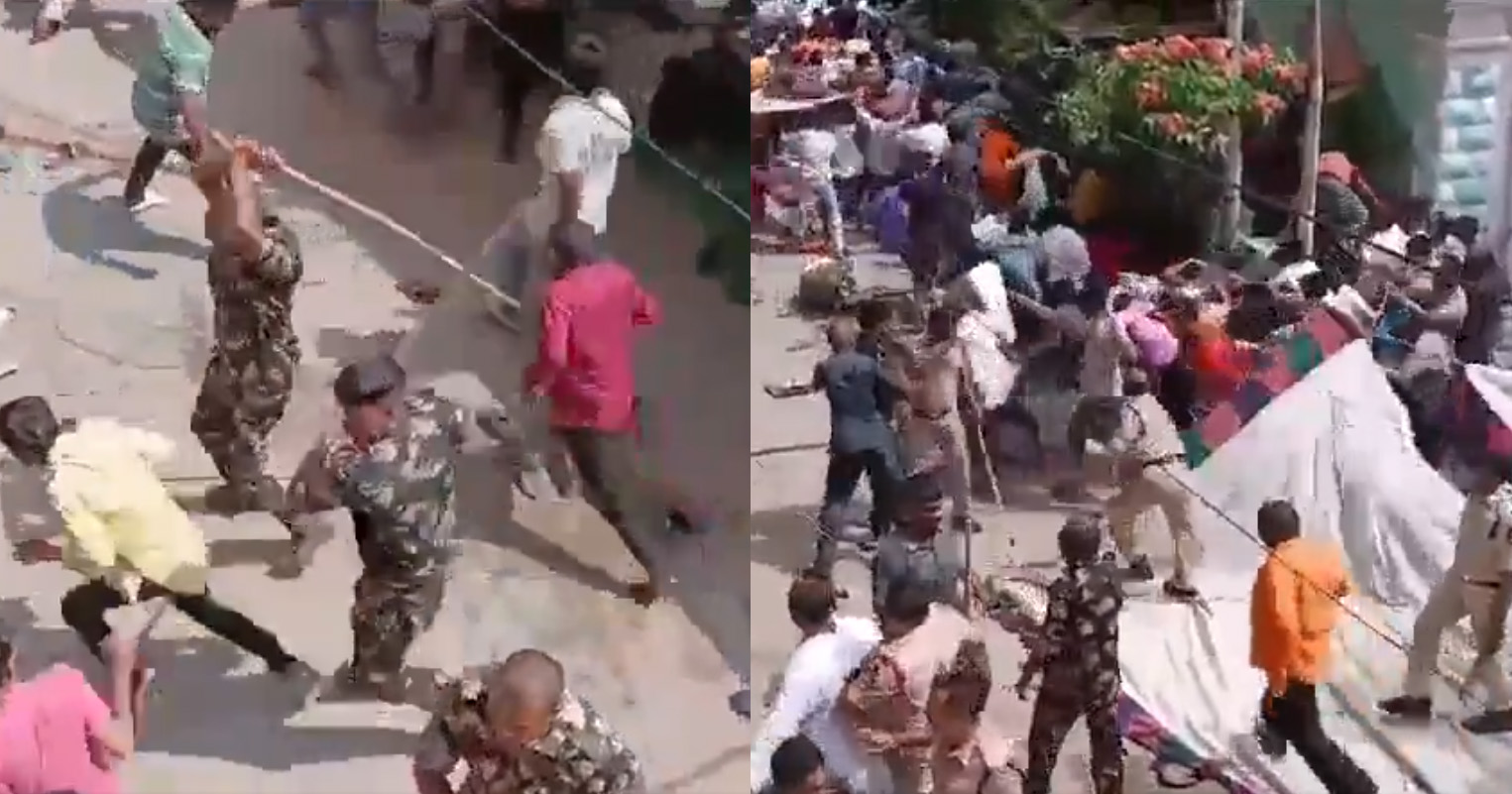 Police carry lathi charge Hindus protesting against vandalism of Muthyalamma temple in Secunderabad