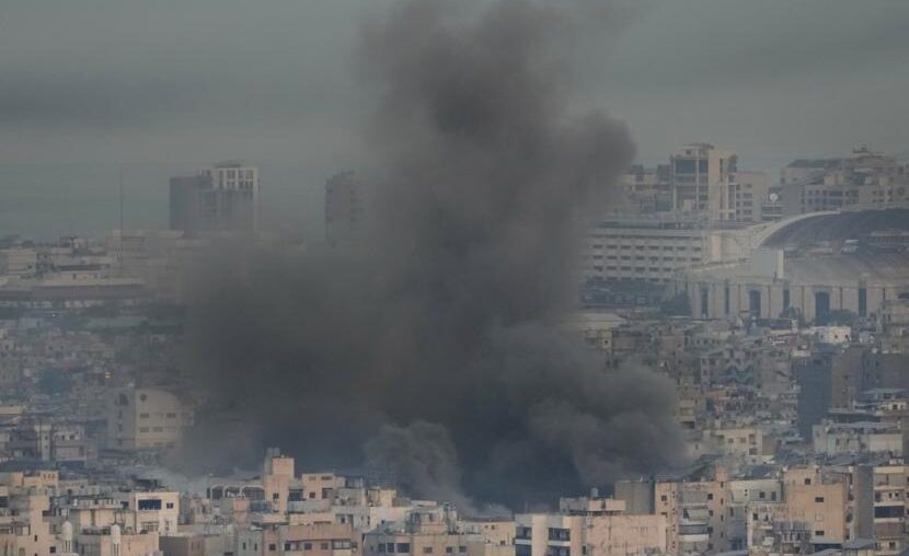 Smoke billows from an Israeli air strike in Dahiyeh, a southern suburb of Beirut, Lebanon, Wednesday, October 16, 2024.