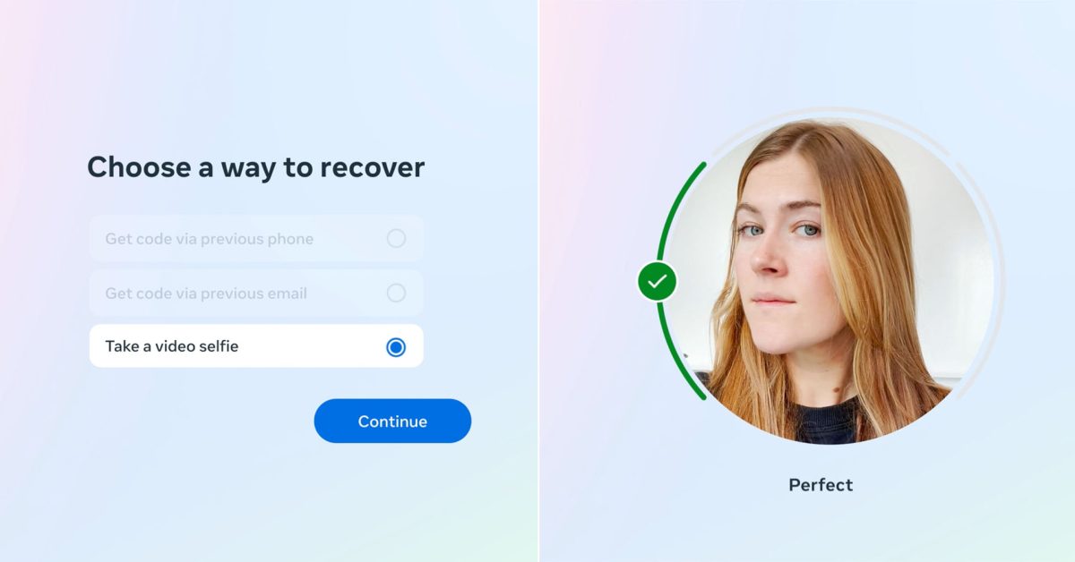 Recover your Instagram or Facebook account with video selfie