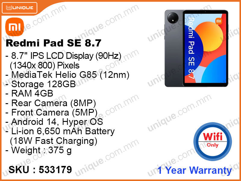 Redmi Pad SE 8.7″4GB,128GB Wifi