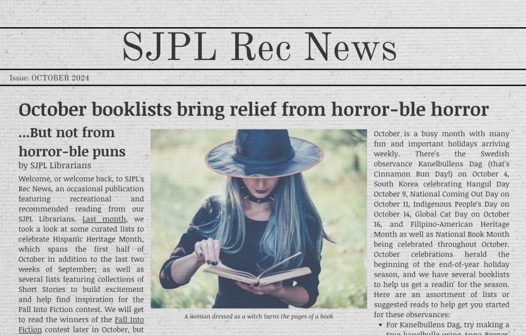 SJPL Recommendation News: October 2024