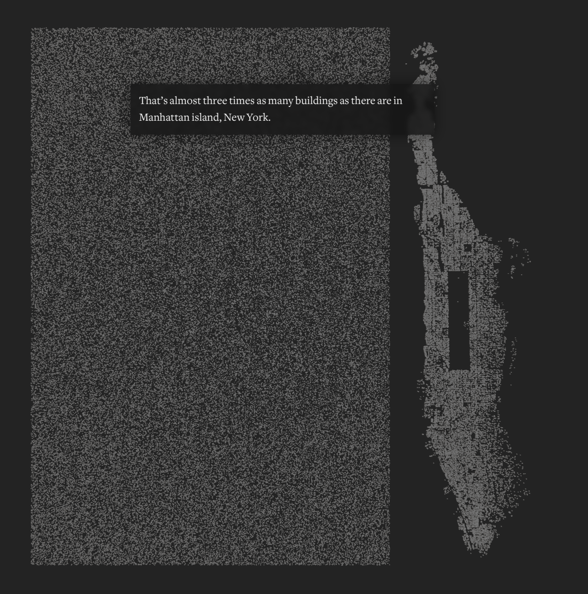 Scale of buildings destroyed in Gaza